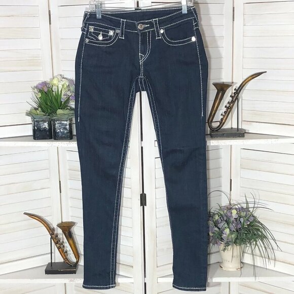 True Religion Denim - True Religion Dark Blue Skinny Jeans Size 28